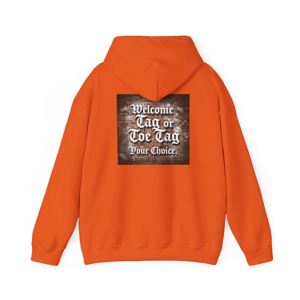 Recovery Carter Hoodie — "Welcome Tag or Toe Tag" Back Graphic
