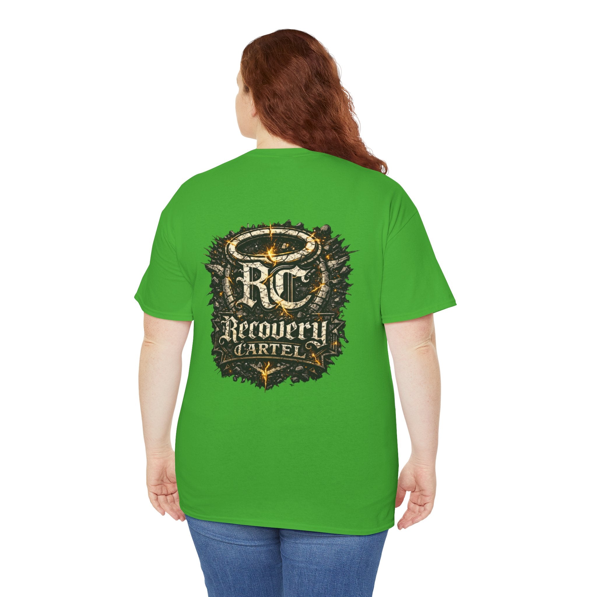 Recovery Cartel Signature Tee with "From Hell to Healing" on the front