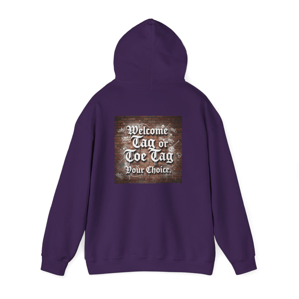 Recovery Carter Hoodie — "Welcome Tag or Toe Tag" Back Graphic
