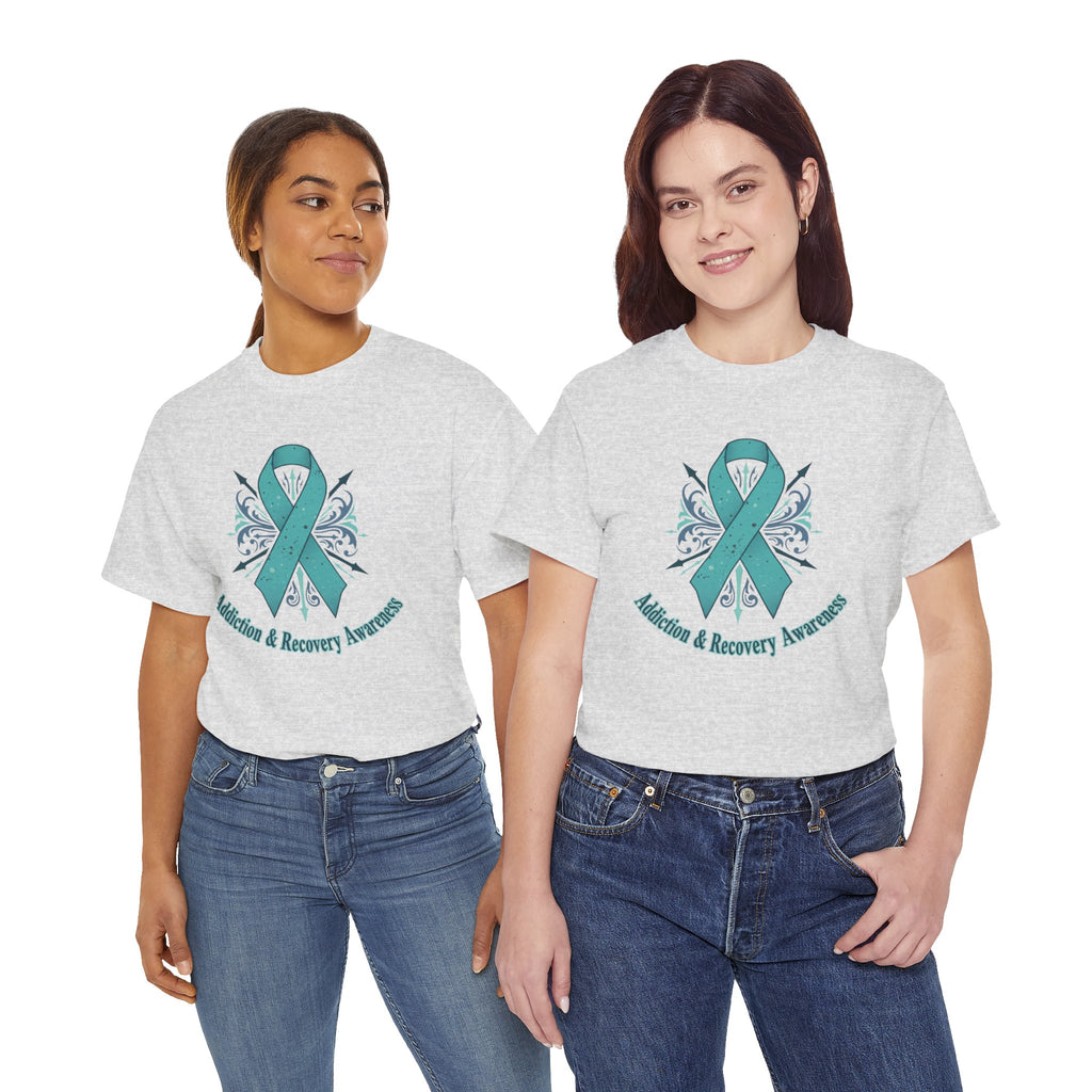 Addiction & Recovery Awareness Ribbon Tee — Teal Support Awareness T-Shirt